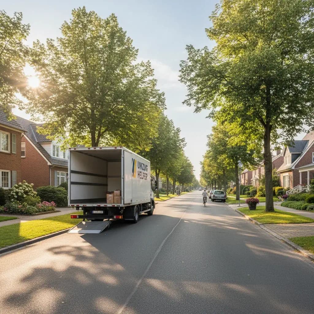 Ruhige Wohnstraße am Sonntagmorgen